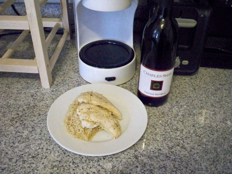 Illustration for article titled MacGyver Chef: Poached Chicken and Couscous in a Coffee Maker